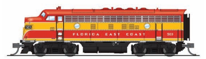 BROADWAY LIMITED N Scale 6842 | EMD F3A | FEC 504, Red & Yellow | Paragon4 Sound/DC/DCC