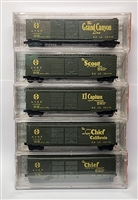 MTL N Scale 34262 | Atchison, Topeka & Santa Fe |  Map & Slogan Series - 5 Freight Car Set