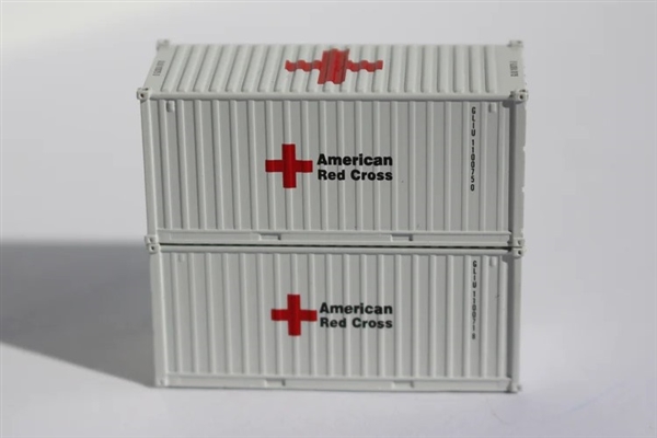 JTC N Scale FMS10 |  American Red Cross 20' std. containers with Magnetic System