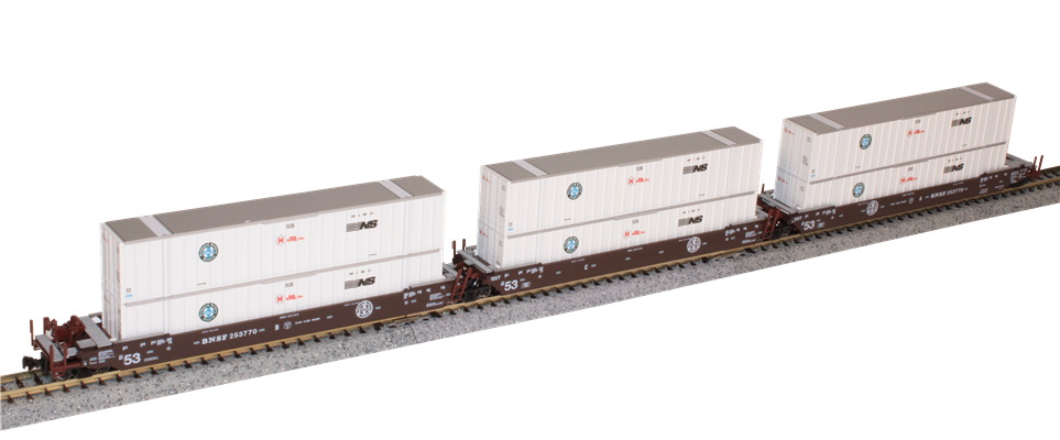 KATO N Scale 1066185 | Gunderson MAXI-IV Double Stack Car | BNFS Original Logo W/ Hub Containers | #253770