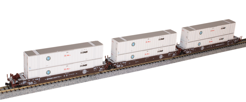 KATO N Scale 1066185 | Gunderson MAXI-IV Double Stack Car | BNFS Original Logo W/ Hub Containers | #253770