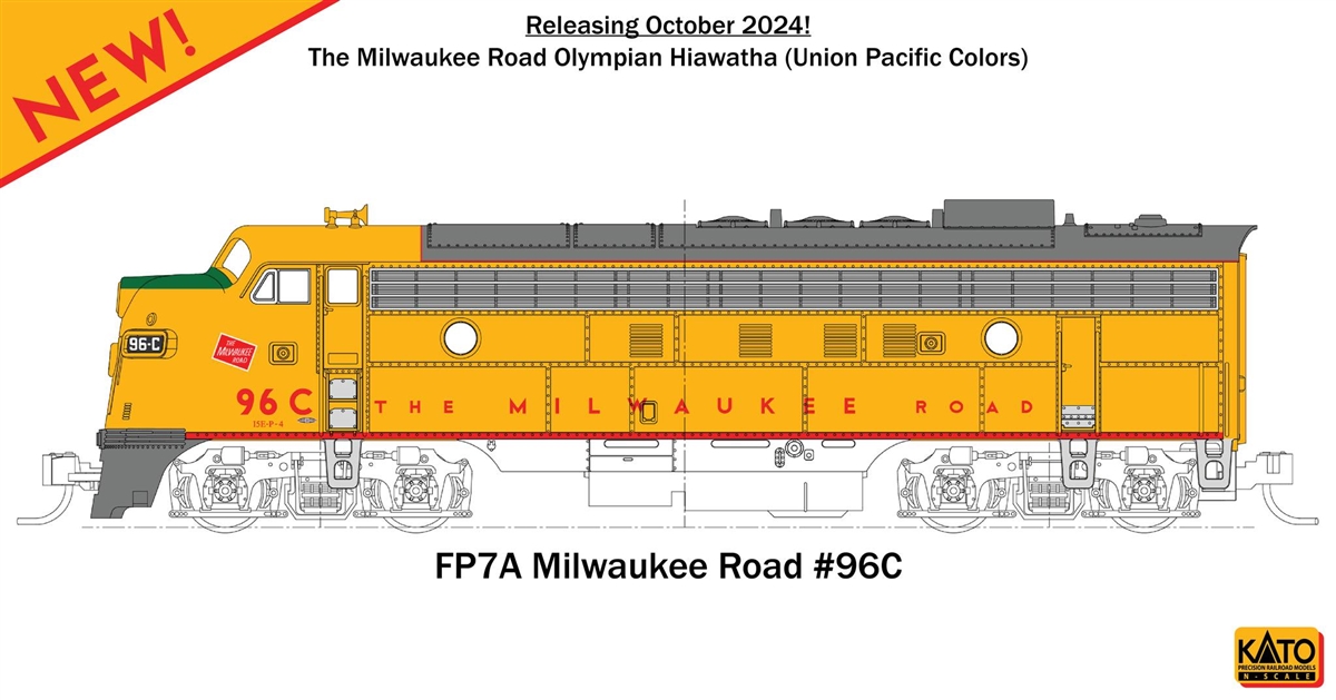 KATO N Scale 1762303 | EMD FP7A | Milwaukee Road Post 1955 Scheme #96C
