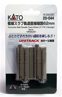 Kato N Scale Unitrack 20044 | 2-7/16" Concrete Slab Double Track 2 PK