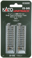 Kato N Scale Unitrack 20045 | 2-7/16" Straight Conversion 2 PK