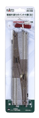 Kato N Scale Unitrack 20230 | Double Track Single Crossover #4 Turnout (Left)