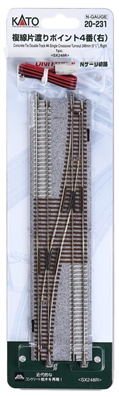 Kato N Scale Unitrack 20231 | Double Track Single Crossover (Right)