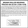 Micro Trains N Scale 00325031 | Brown Roller Bearing Trucks (10PK)