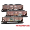 MICRO TRAINS N Scale 98305062 | 100 Ton 3 Bay Ribside Hopper | BNSF/ex-ATSF | Weathered 3 Pack